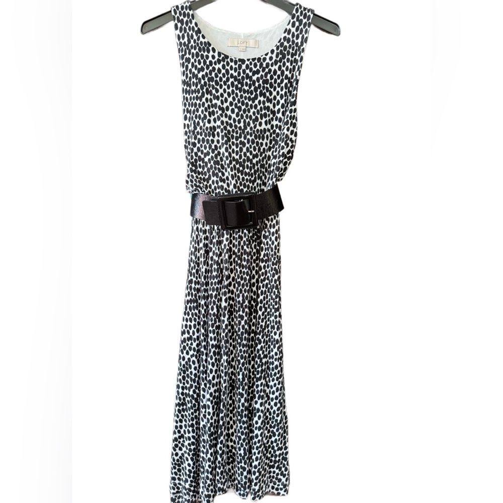 Ann Taylor Loft Monochrome Polka Dot Dress